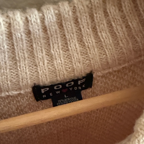 Cozy Cream & Tan Checkered Women's Sweater - Picture 4 of 4